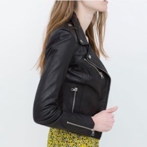 Zara leather moto jacket. Size: Small